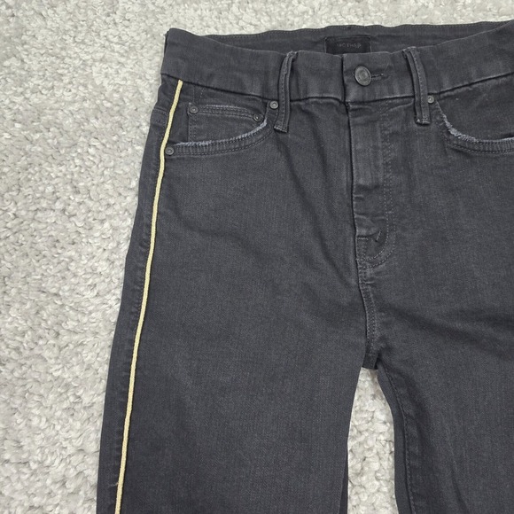 Mother High Waisted Looker Jeans Womens 25 Not Guilty One Liner Black Skinny - Picture 3 of 16